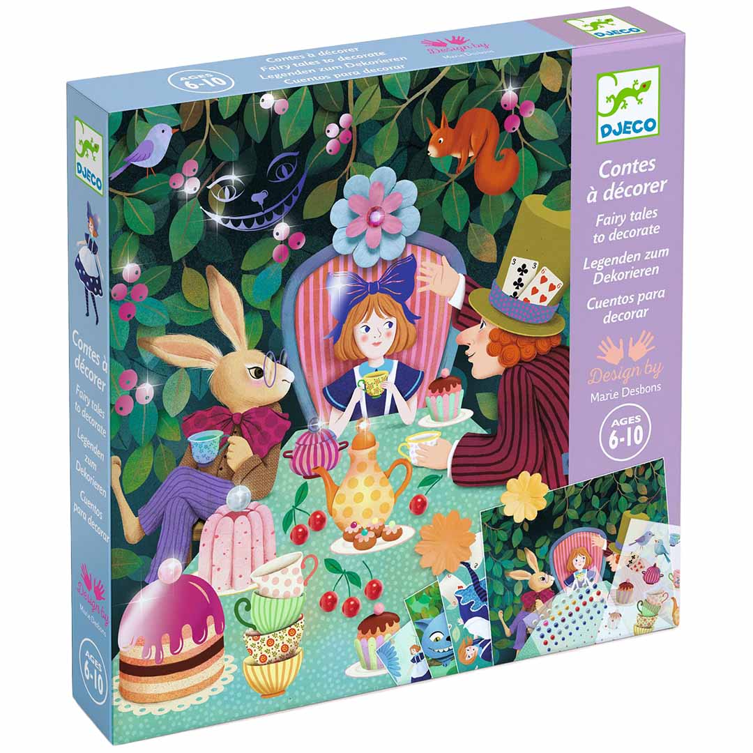 djeco coffret créatif tableaux à décorer - in wonderland