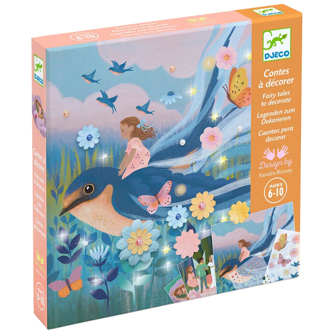 djeco coffret créatif tableaux à décorer - contes de fées