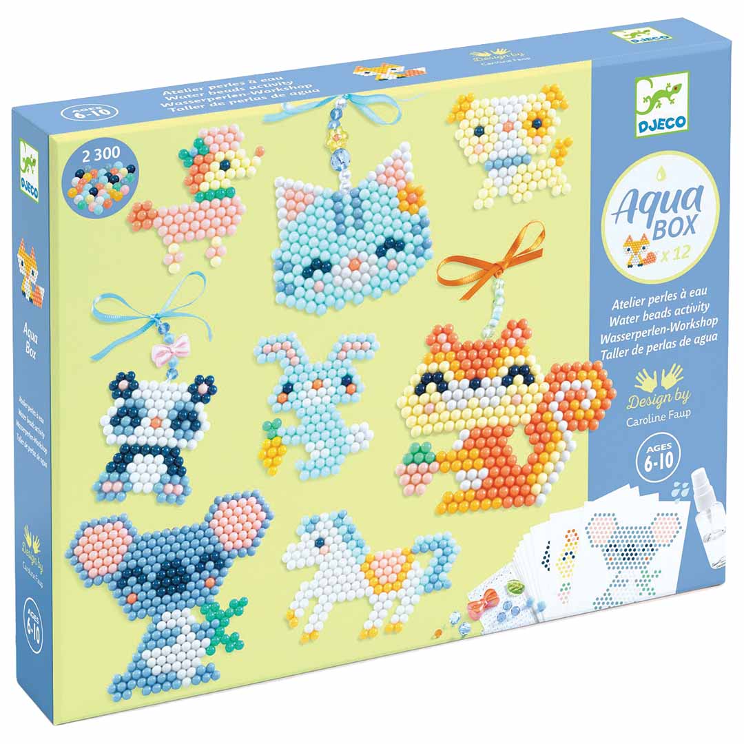 djeco coffret créatif perles d'eau furry friends