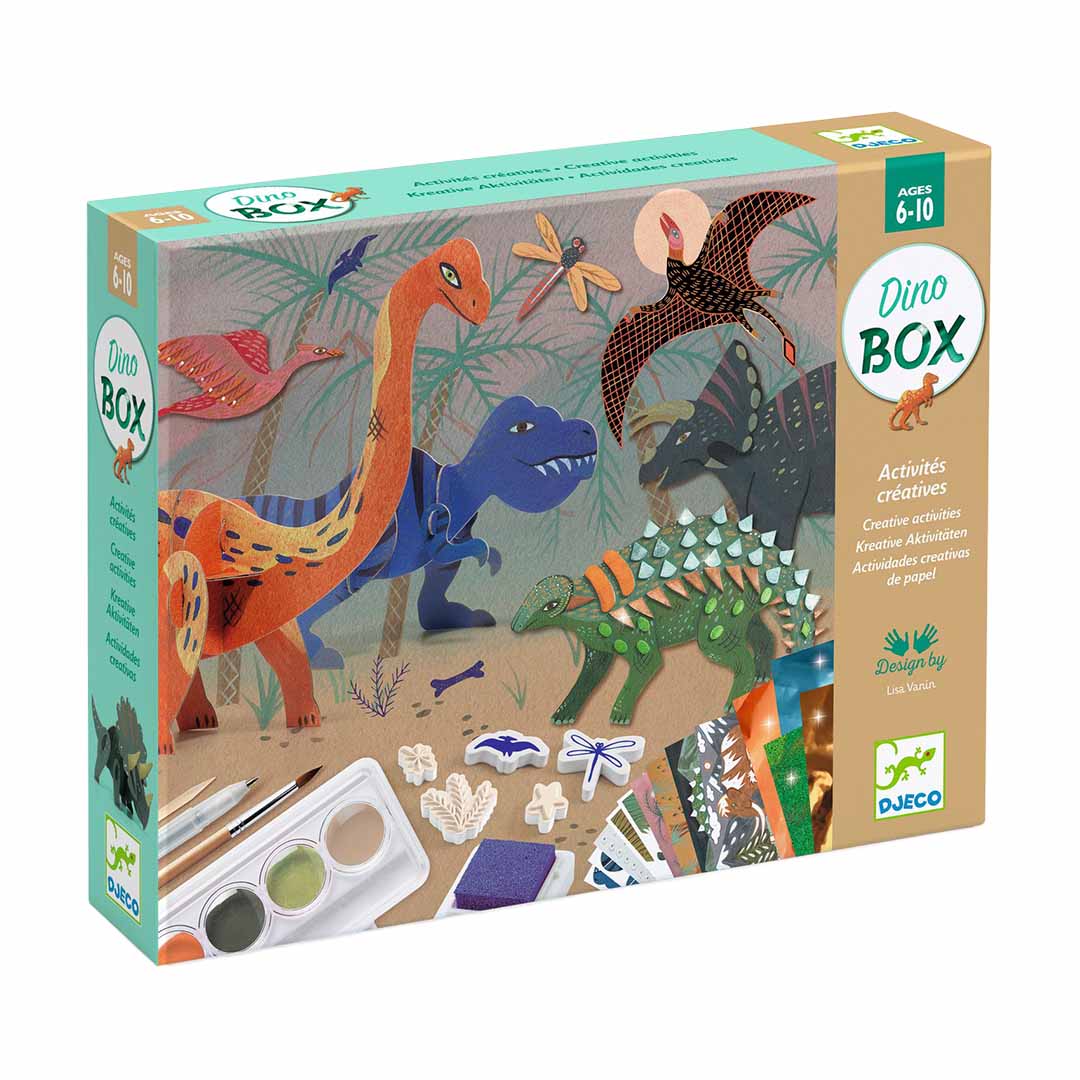 djeco coffret créatif six activités - dinosaures