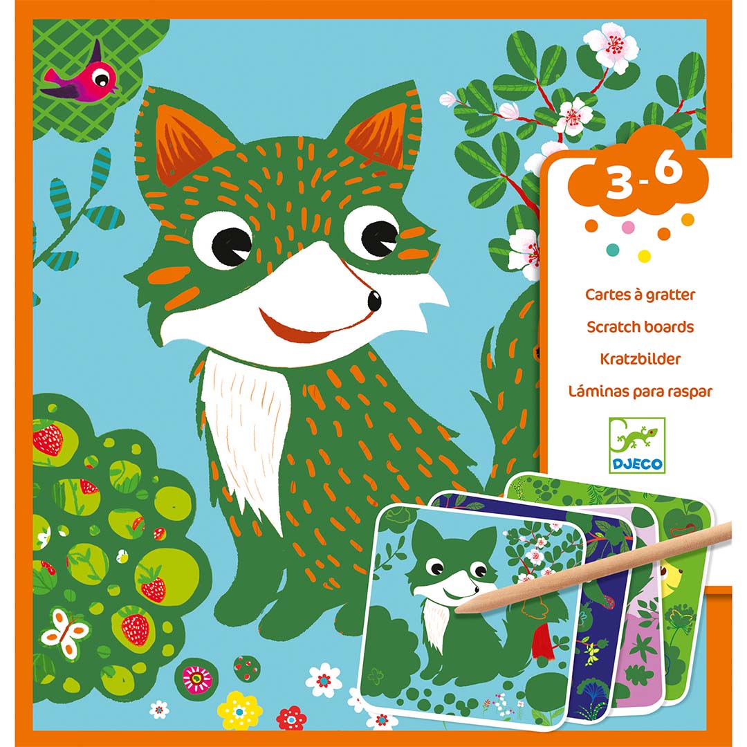 djeco cartes à gratter - petits animaux