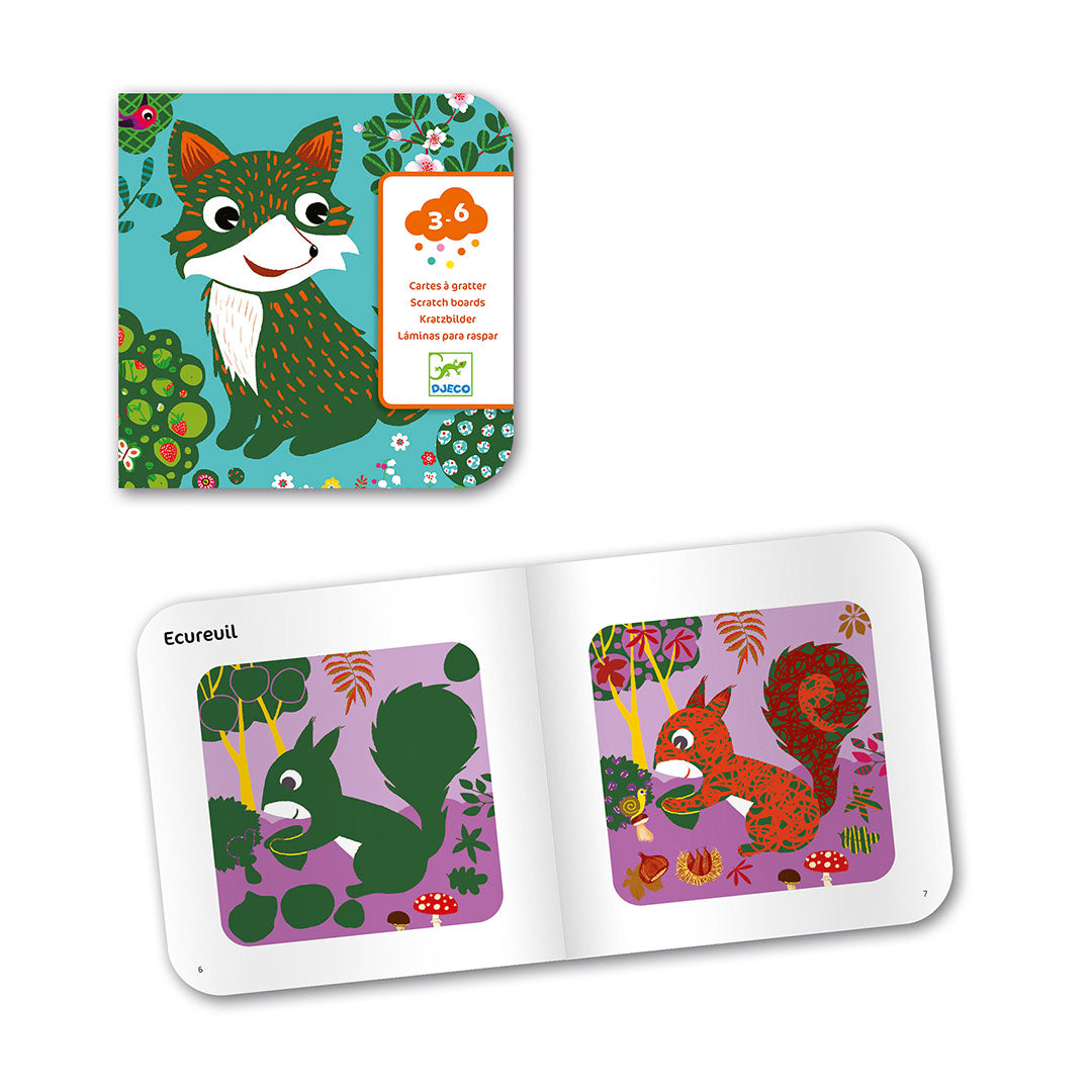 djeco cartes à gratter - petits animaux