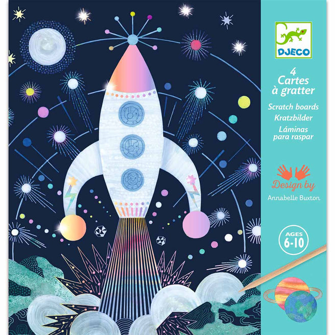 djeco cartes à gratter - mission spatiale