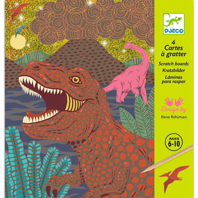 djeco cartes à gratter dinosaures