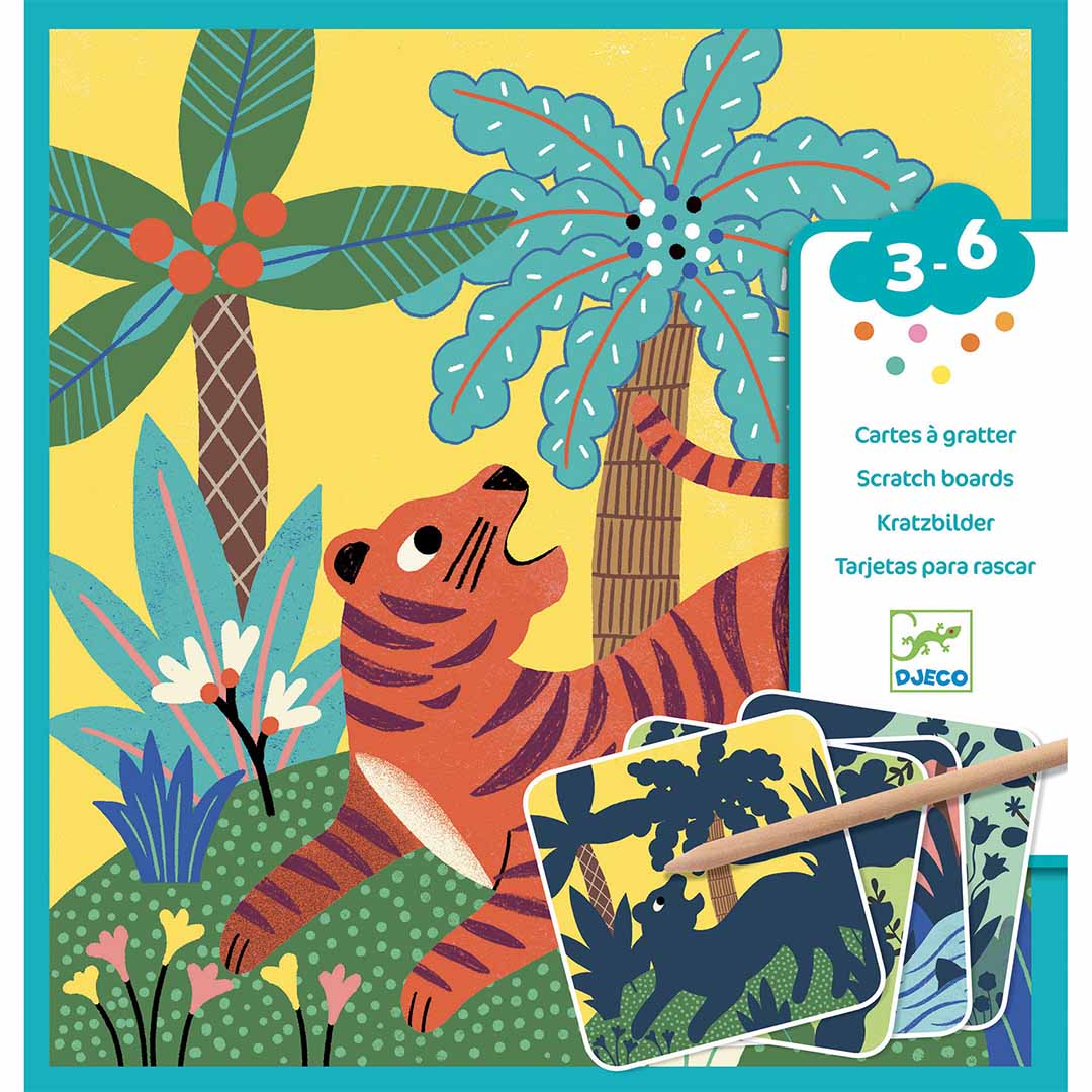djeco cartes à gratter grands animaux