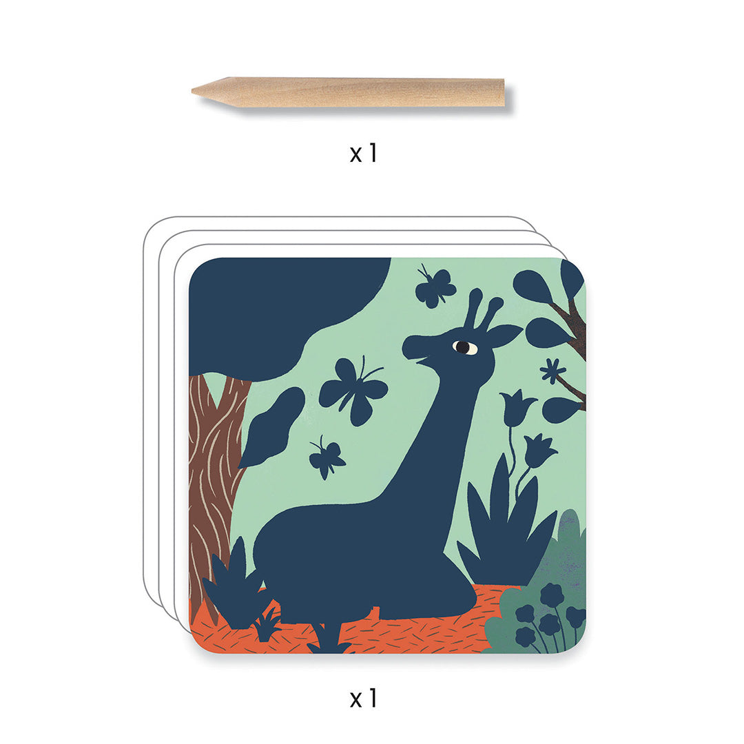 djeco cartes à gratter grands animaux