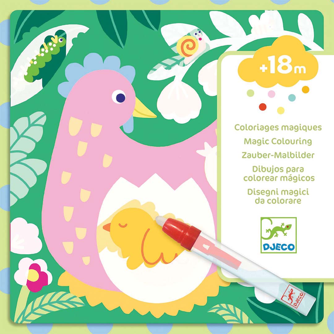 djeco coloriages magiques - bébés animaux du jardin
