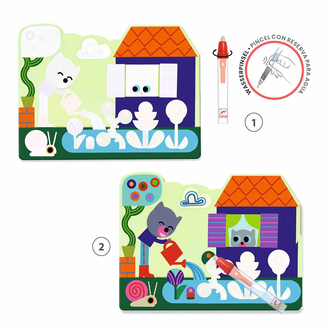 djeco coloriages magiques - dans le jardin