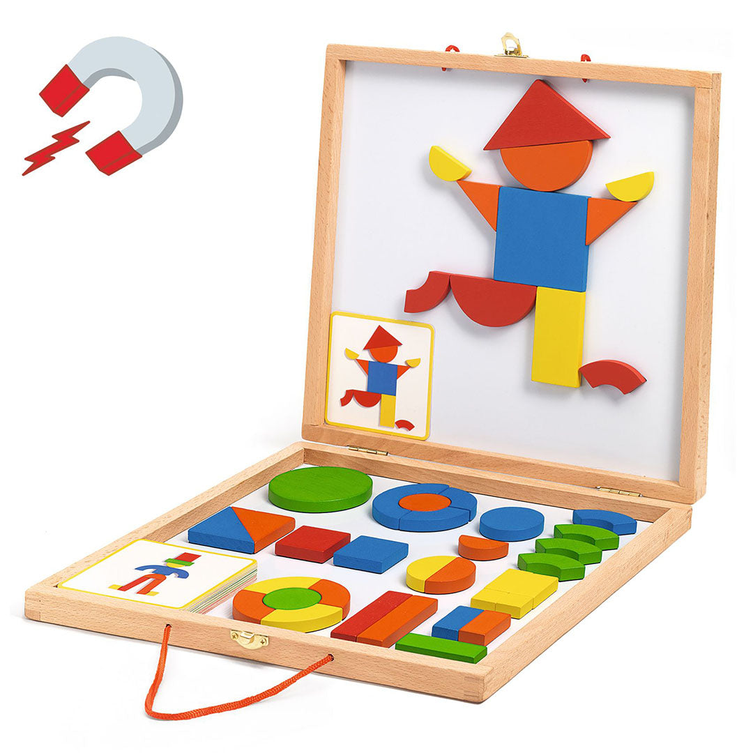 djeco coffret magnétique tangram - 42 pcs