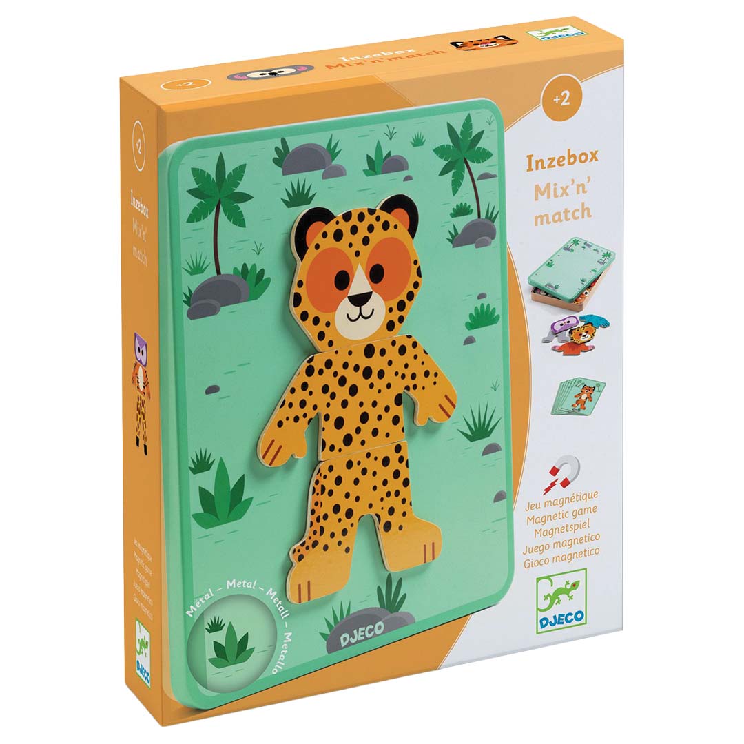 djeco coffret magnétique inzebox mix 'n' match - 24 pcs