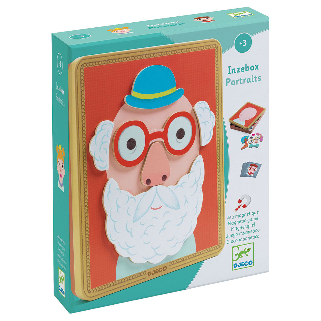 djeco coffret magnétique inzebox portraits - 39 pcs