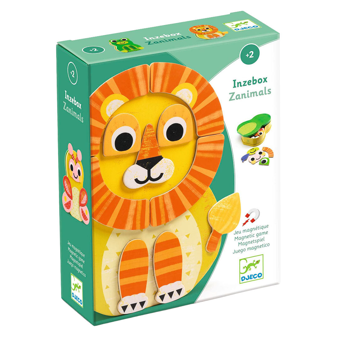 djeco coffret magnétique inzebox zanimals - 32 pcs