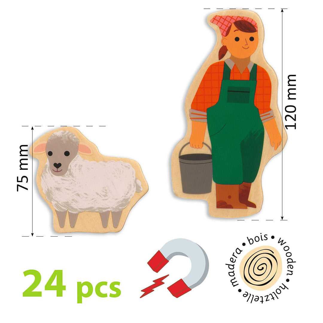 djeco magneten boerderij - 24st
