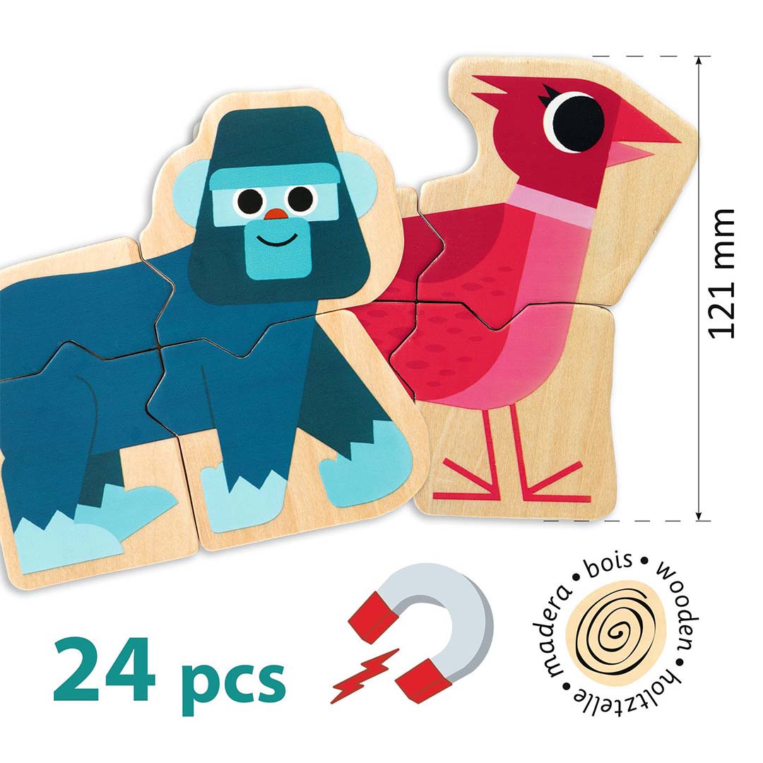 djeco magnetische dieren - 24st | DJ03126 | 4