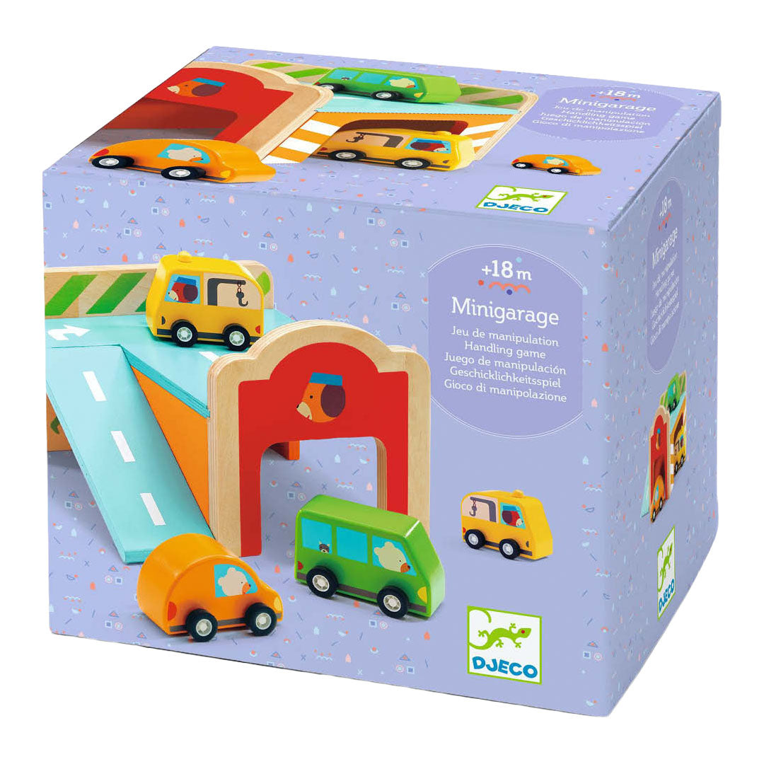 djeco mini garage + 3 autootjes | DJ06387 | 0