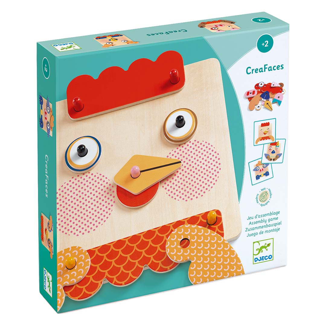 djeco jeu d'assemblage visages d'animaux