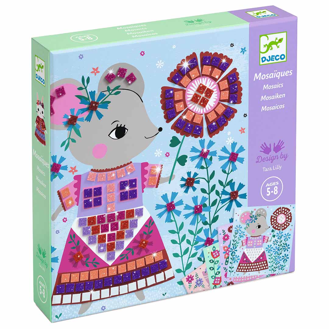 djeco mosaïque adorables animaux de compagnie