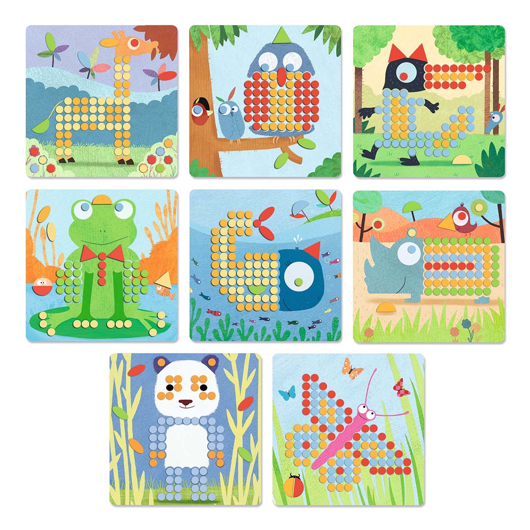 djeco puzzle en mosaïque rigolo