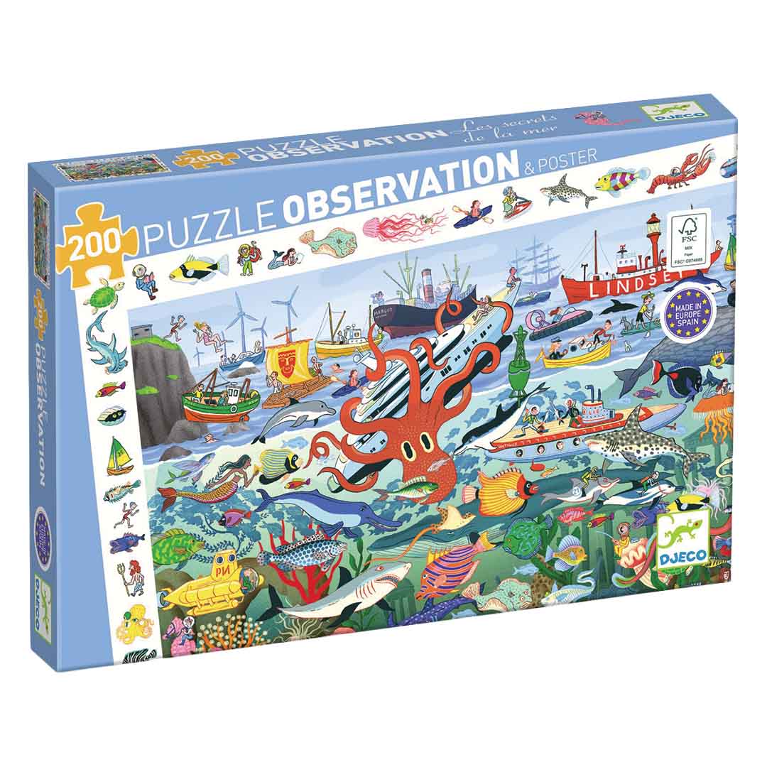 djeco observatiepuzzel geheimen van de zee - 200st | DJ07460 | 0