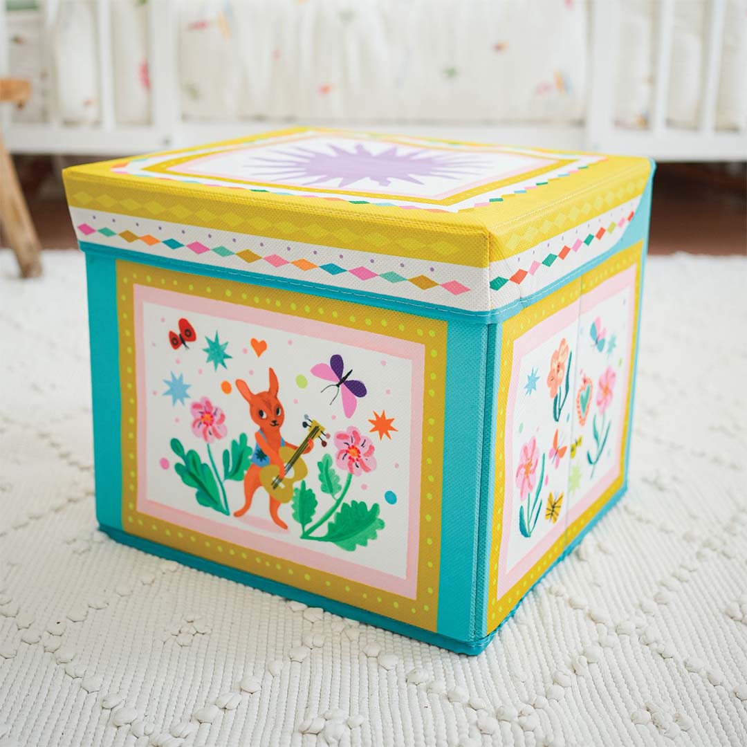 djeco pouf de rangement boho - 29x25 cm