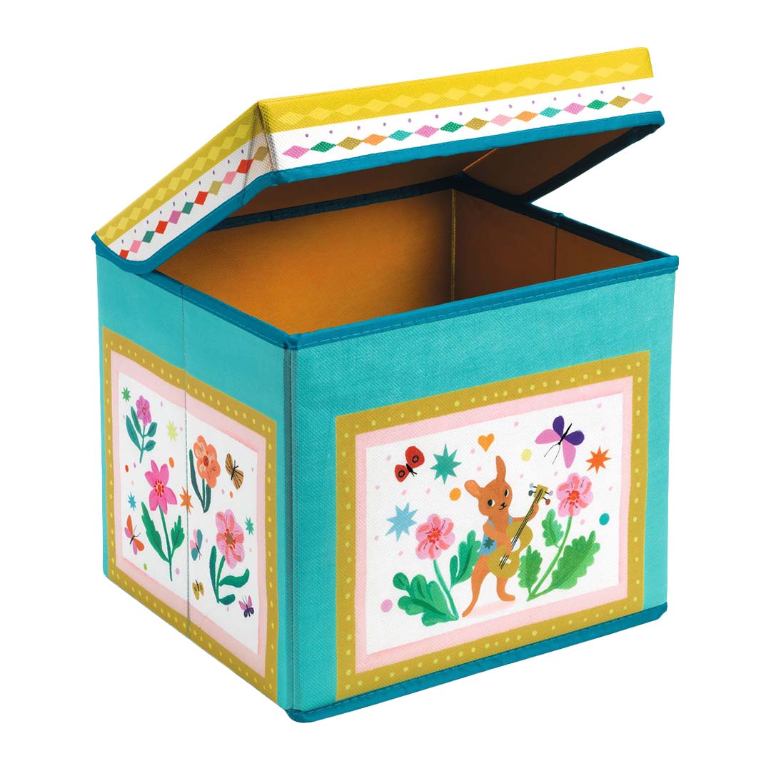 djeco pouf de rangement boho - 29x25 cm