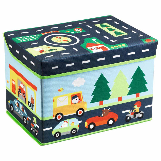djeco pouf de rangement circuit - 35x25 cm