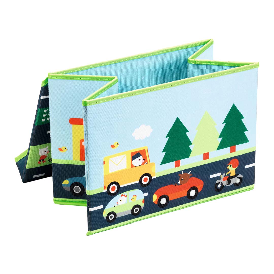 djeco pouf de rangement circuit - 35x25 cm