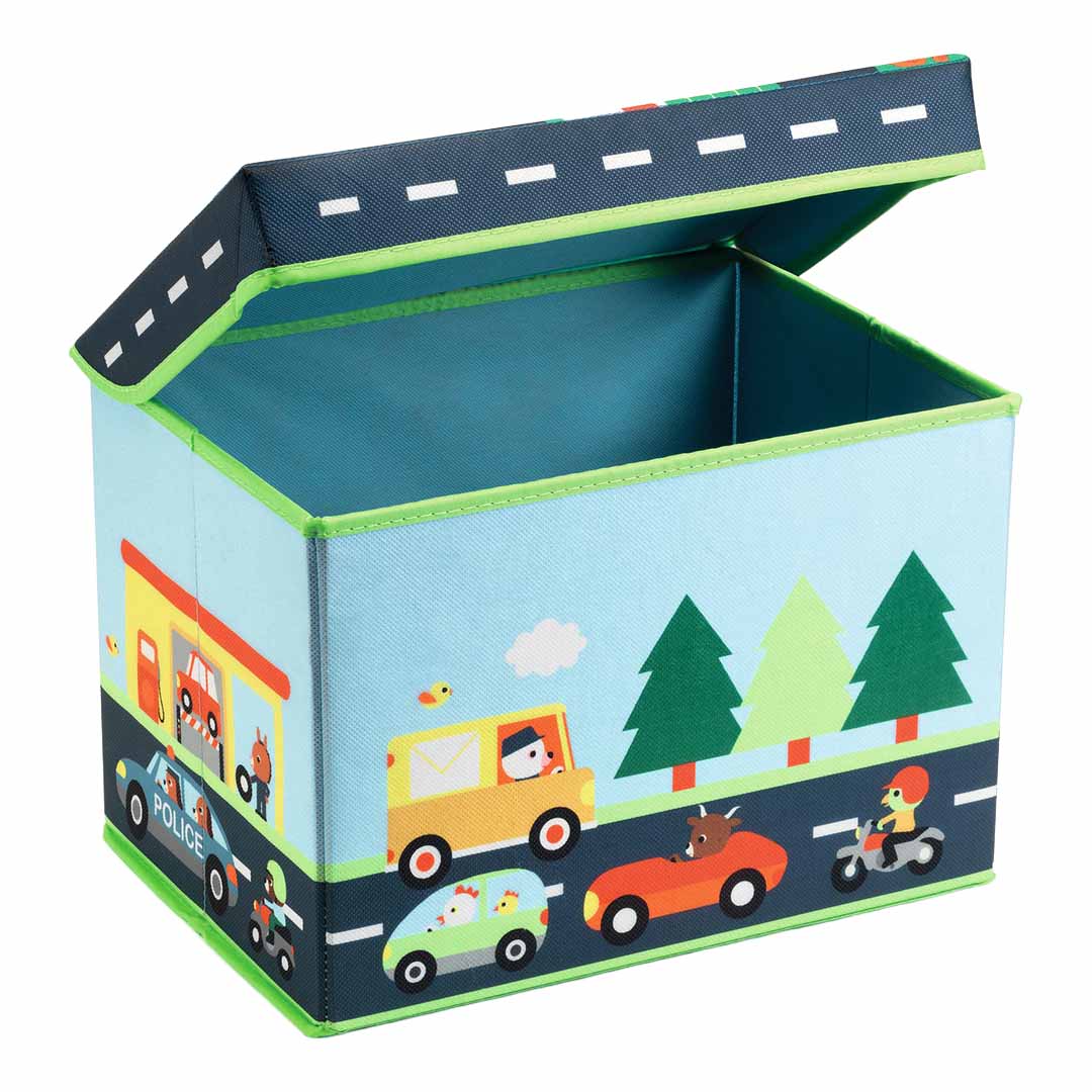 djeco pouf de rangement circuit - 35x25 cm