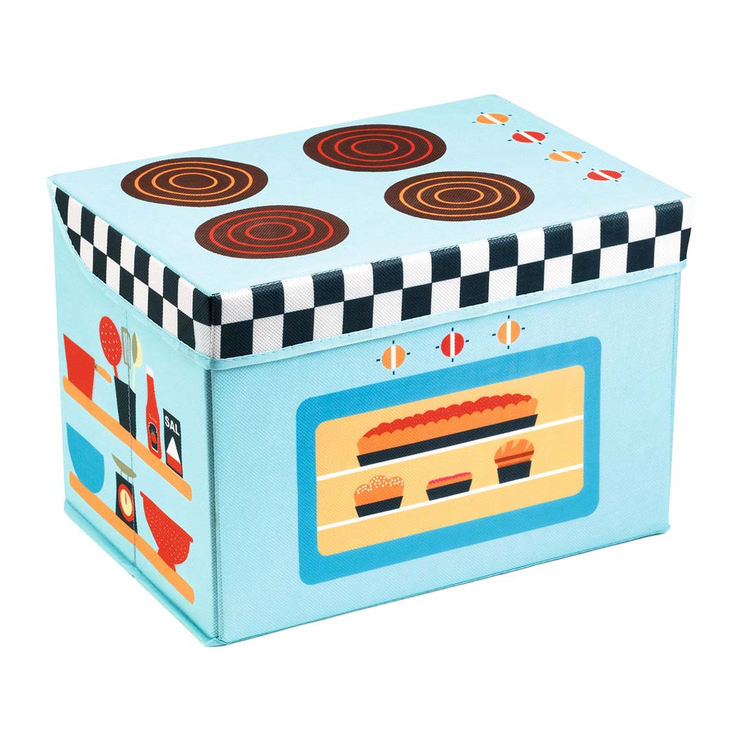 djeco pouf de rangement cuisinière - 35x25 cm