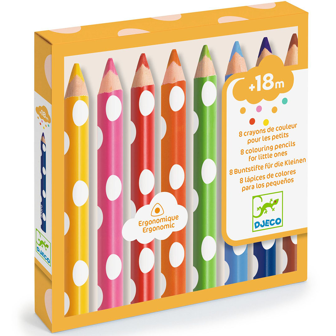 djeco crayons pour les tout-petits (8 pièces)