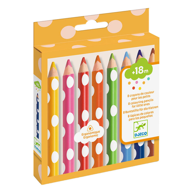 djeco crayons pour tout-petits (8 pcs)