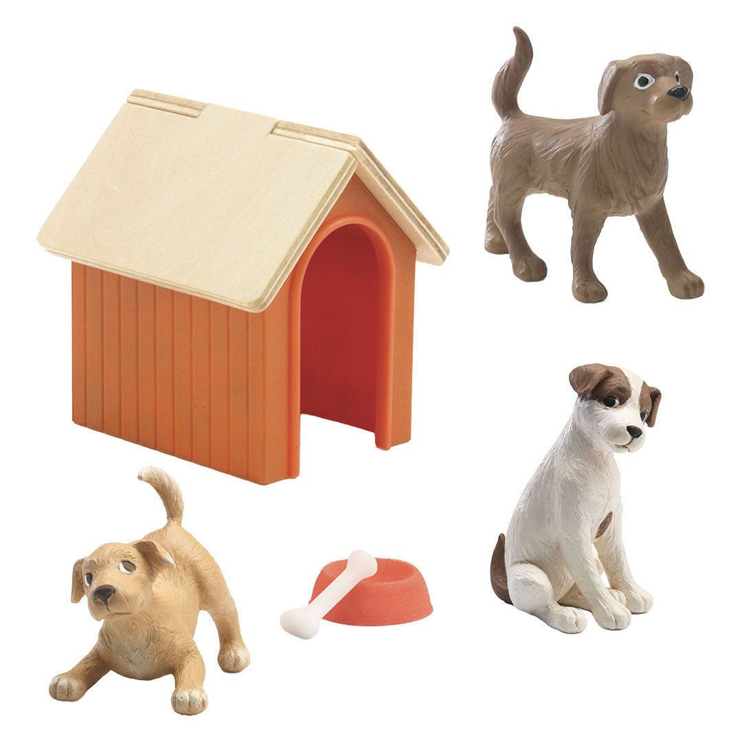 djeco maison de poupée chiens - 3 pcs