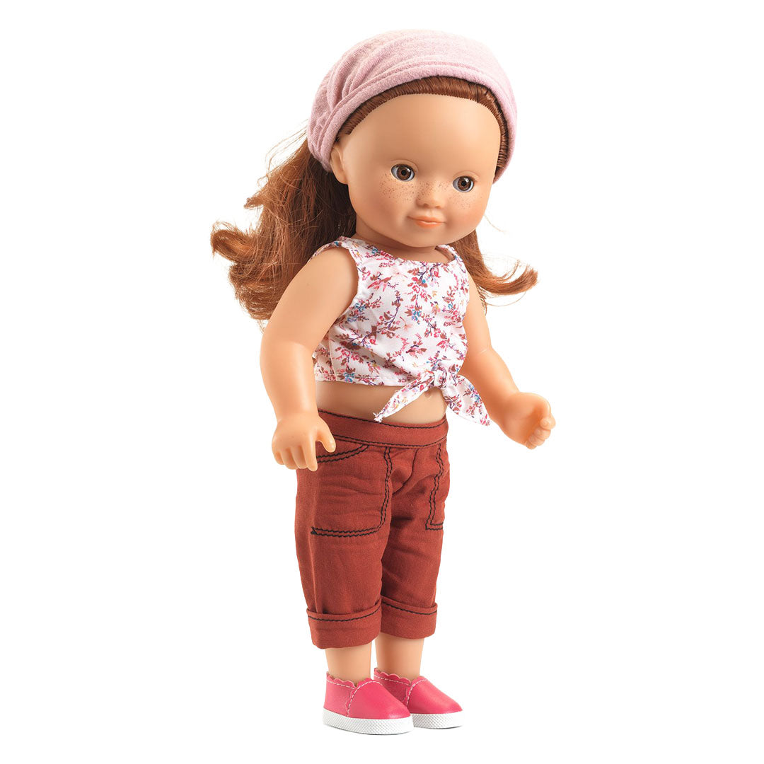 djeco poppenkledingset pomea lovely - burgundy - 32 cm | DJ07771 | 1