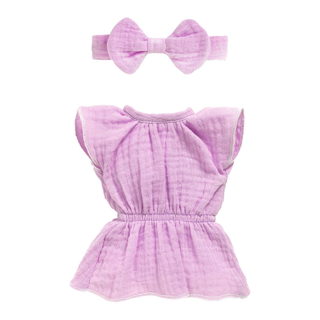 djeco poppenkledingset pomea lovely - violet - 32 cm | DJ07770 | 0