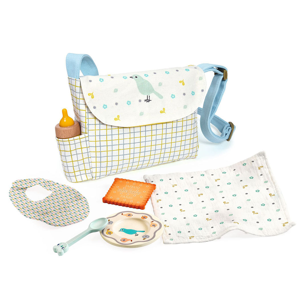 djeco coffret repas pour poupée pomea - 7 pièces