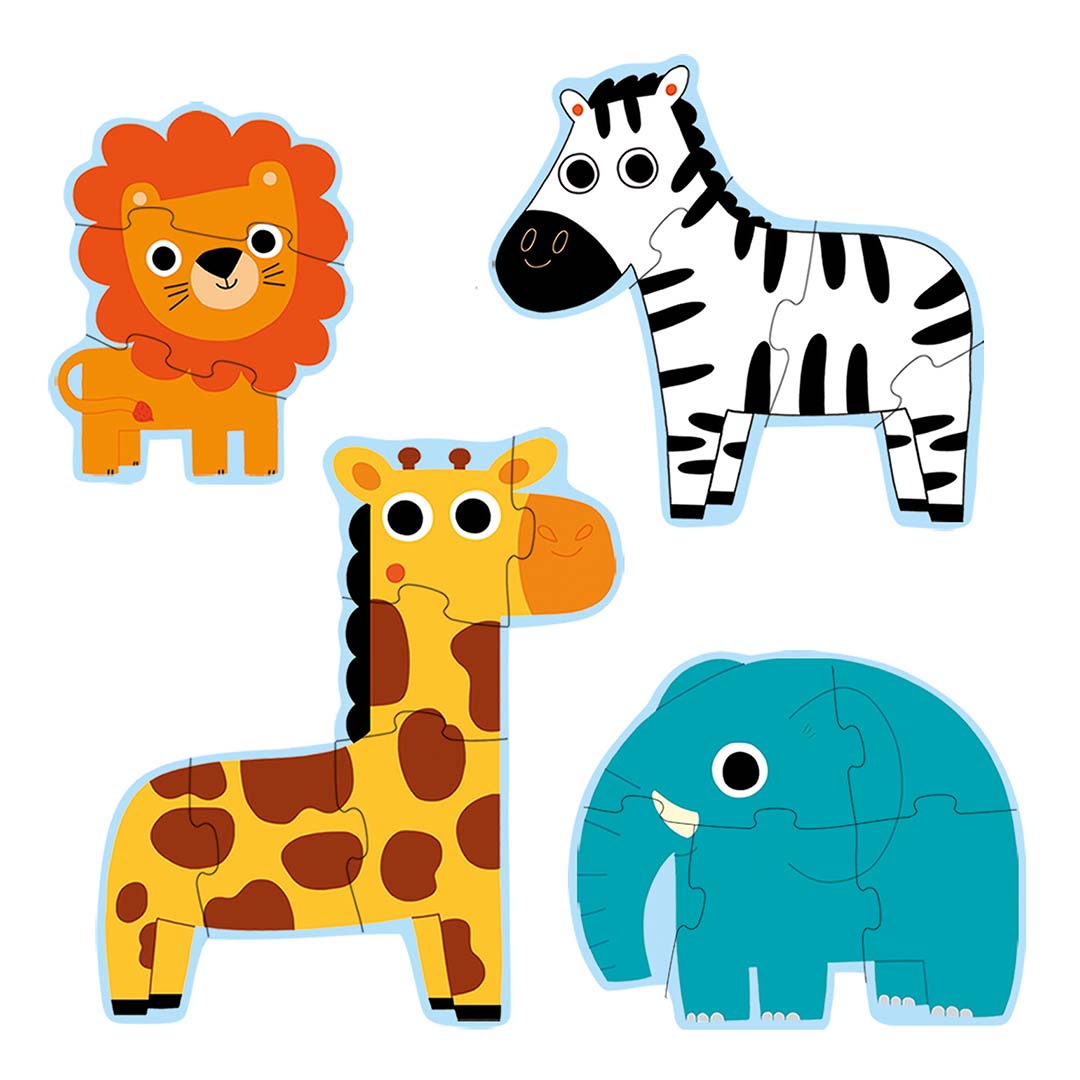 djeco puzzel 4 jungledieren (3,4,5,6 st) | DJ07135 | 1