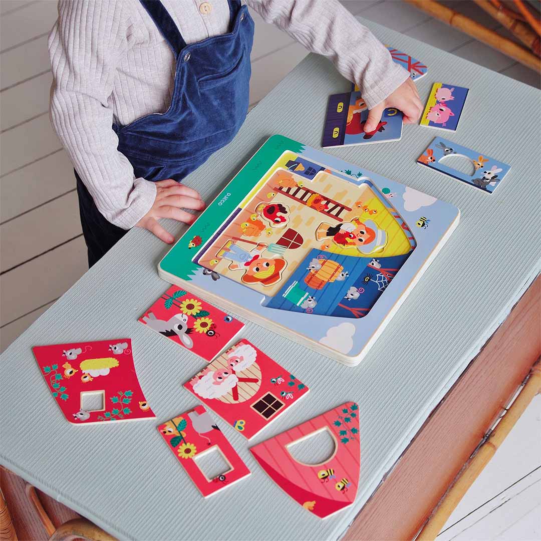 djeco puzzel boerderij chez moo - 12st | DJ01482 | 3