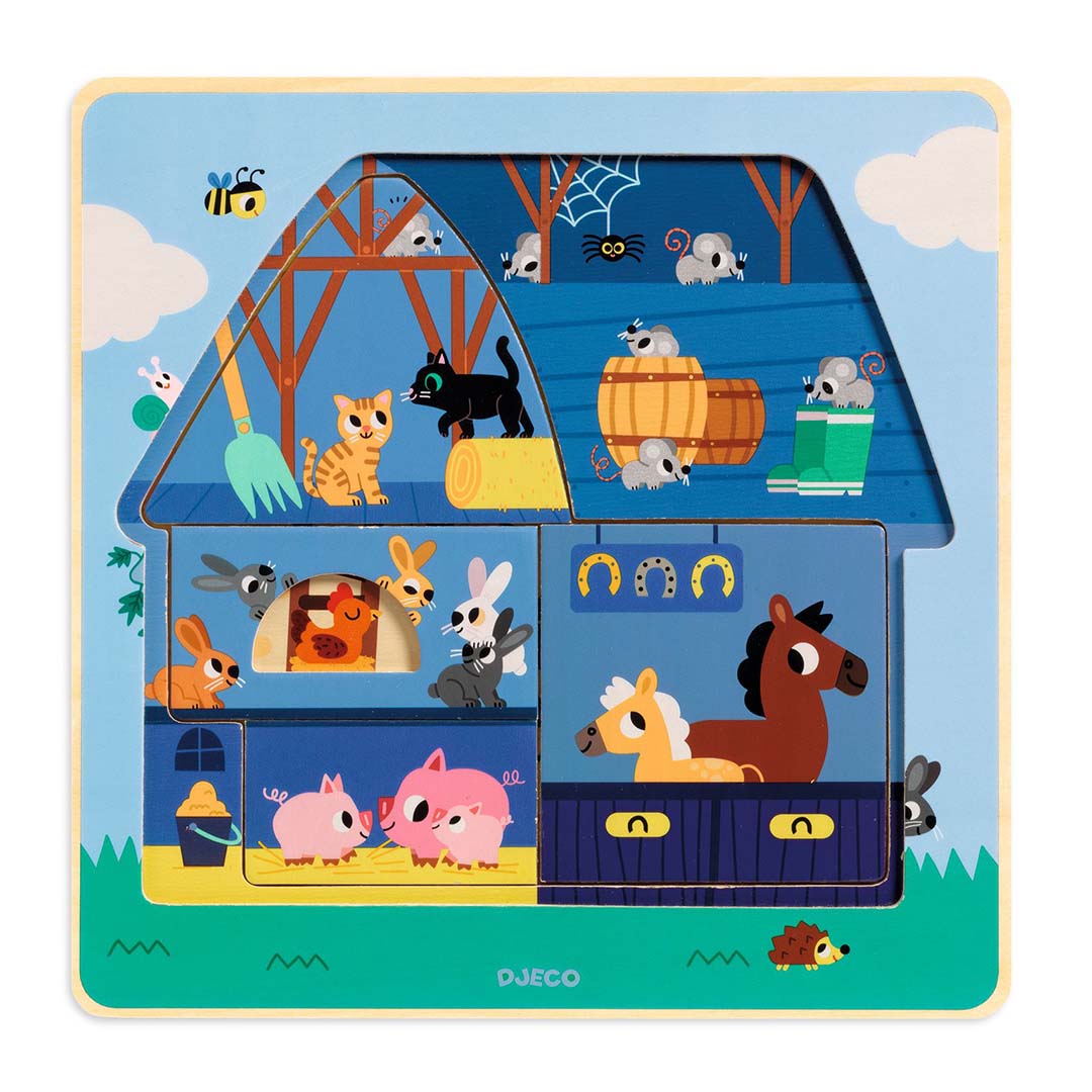 djeco puzzel boerderij chez moo - 12st | DJ01482 | 2