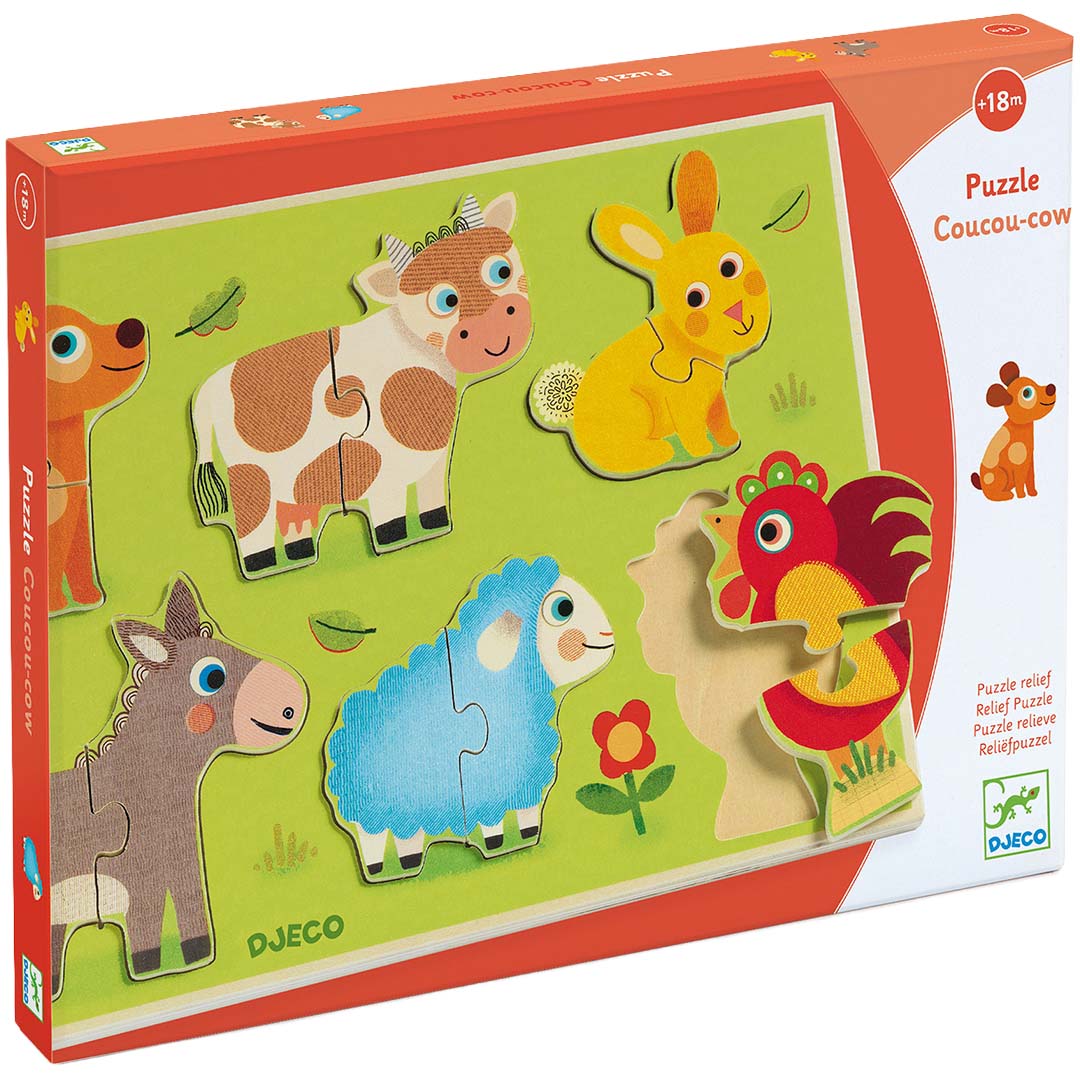 djeco puzzel boerderijdieren (6x2st) | DJ01259 | 1
