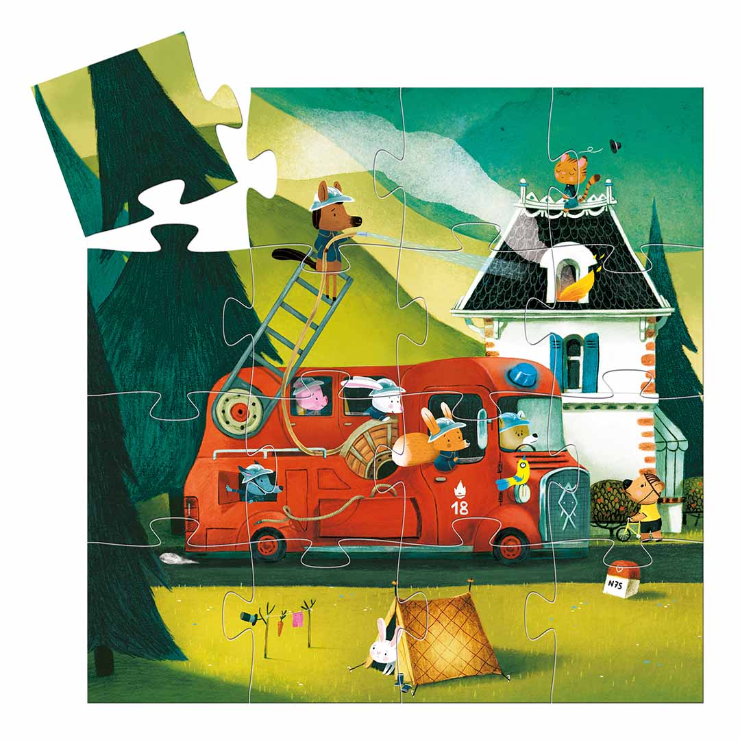 djeco puzzel de brandweerwagen (16st) | DJ07269 | 1