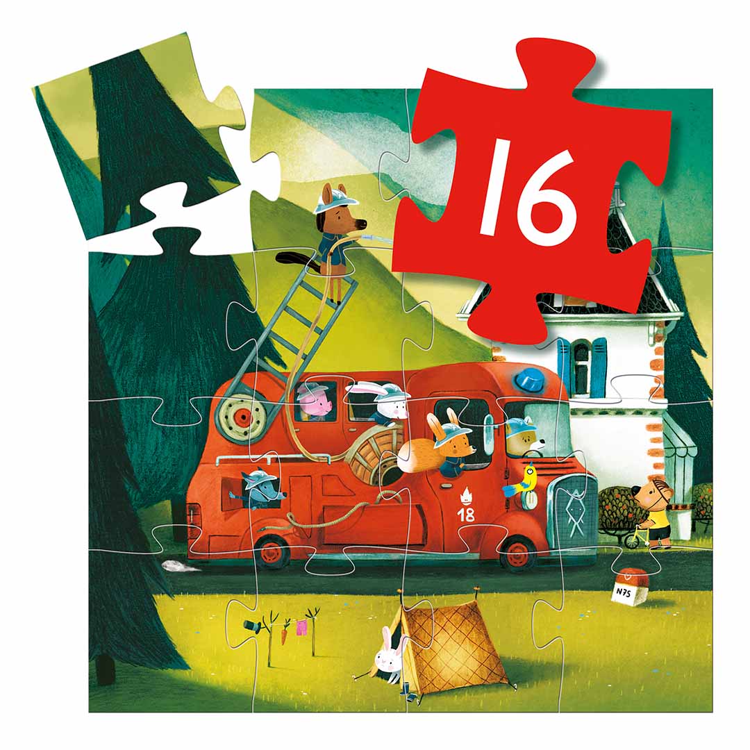 djeco puzzel de brandweerwagen (16st) | DJ07269 | 2