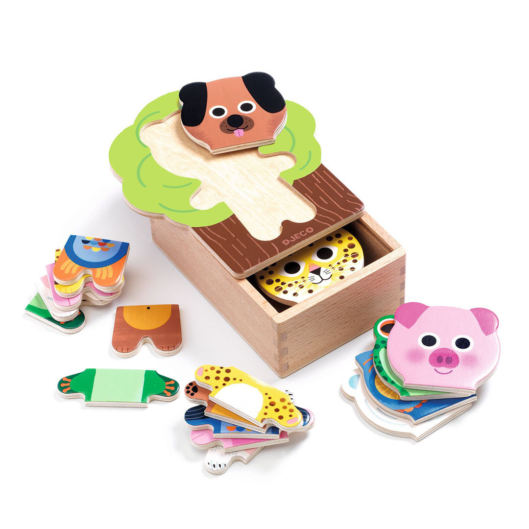 djeco puzzel dieren - 6x3st