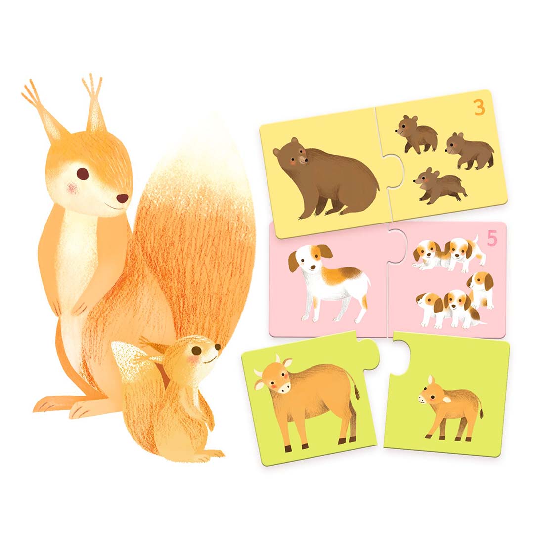 djeco puzzel duo babydieren - 12x2st | DJ08197 | 2