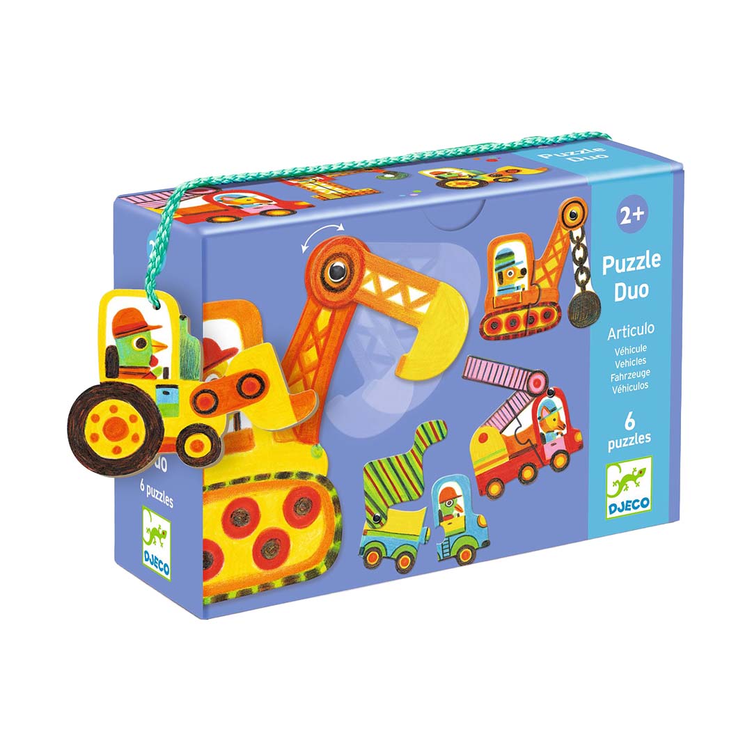 djeco puzzel duo bouwverkeer (6x2st)