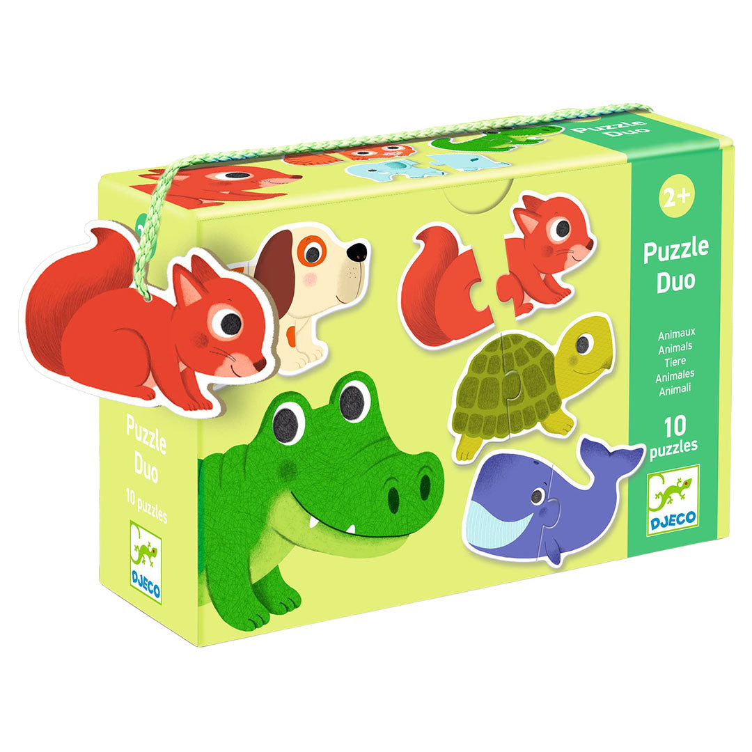 djeco puzzle duo animaux 10 x 2 pièces