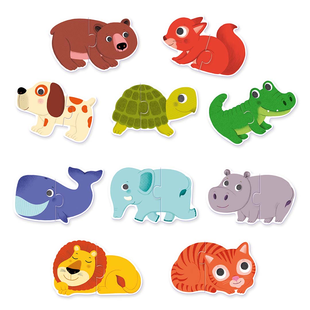 djeco puzzel duo dieren 10x2st | DJ08147 | 1