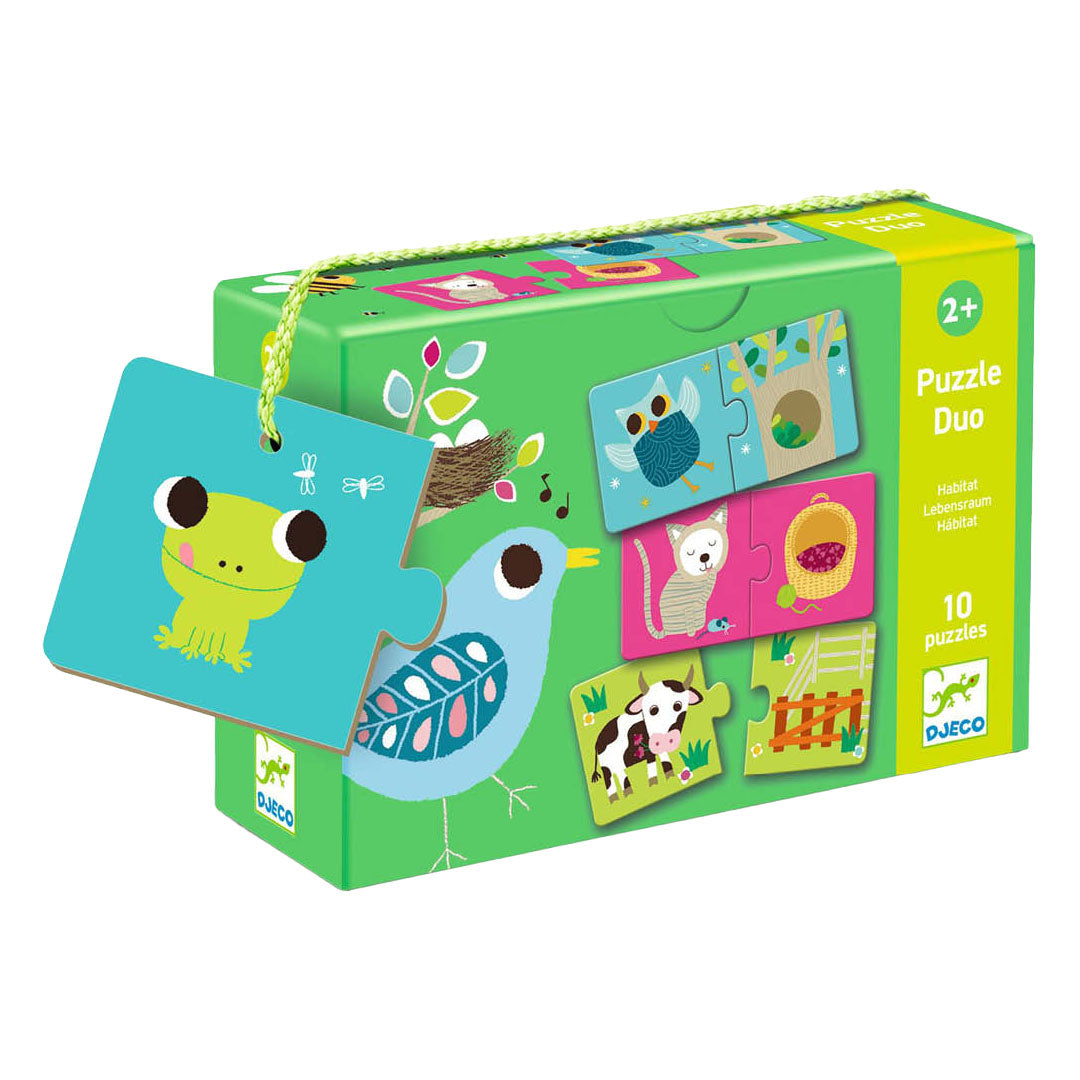 djeco puzzle duo - habitat (10x2 pièces)