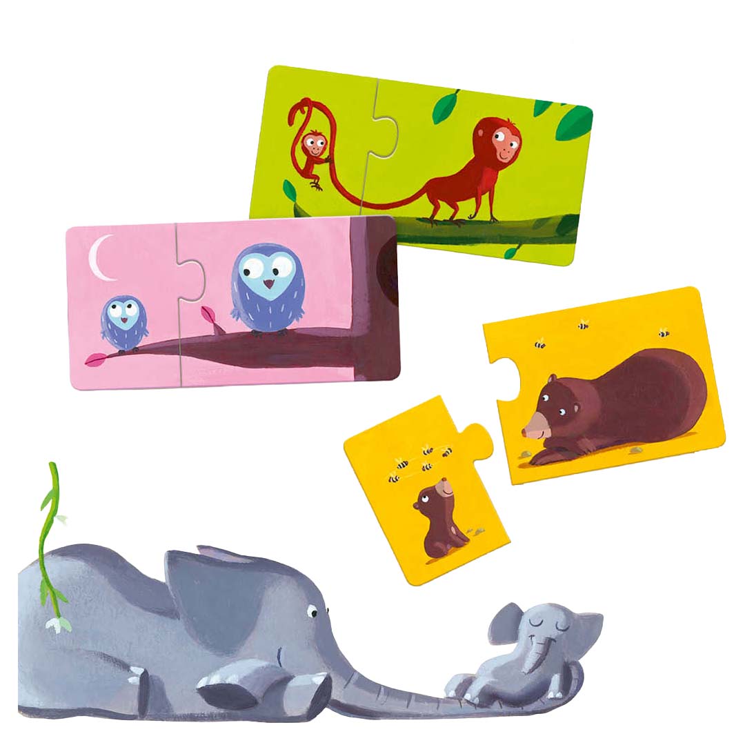 djeco puzzel duo mama & baby (12x2st) | DJ08157 | 1