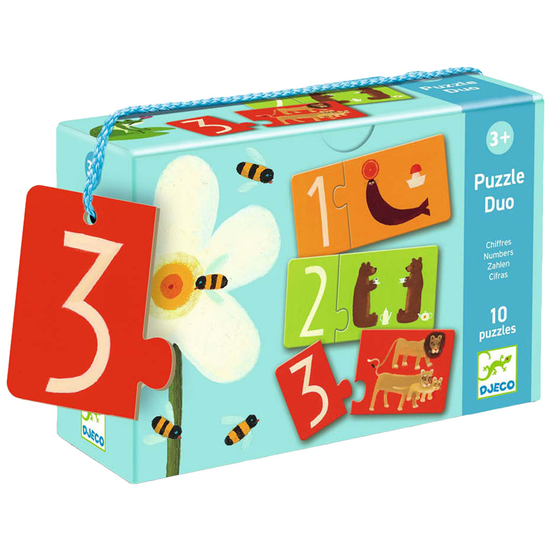 djeco puzzle duo chiffres (10 x 2 pièces)