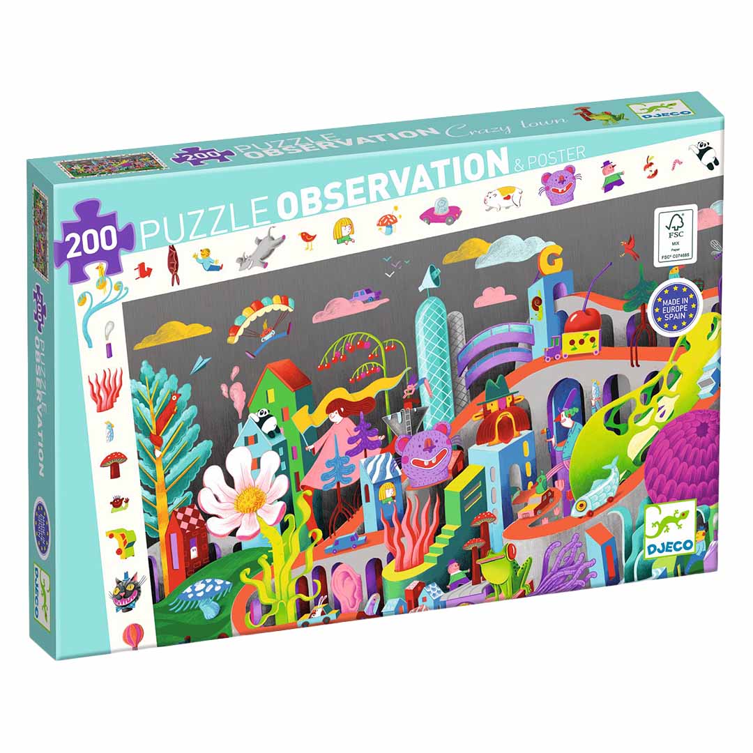 djeco puzzel observation crazy town - 200st | DJ07462 | 0